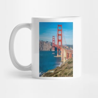 Low Poly Golden Gate Bridge San Francisco Mug